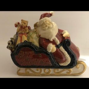 Vintage Santa Claus On Sleigh Delivering Toys blow mold